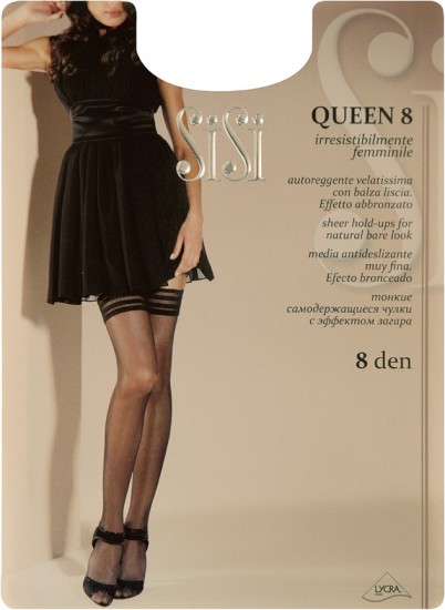 Тонкие чулки с эффектом загара "Queen 8" (ambra, 8 DEN)