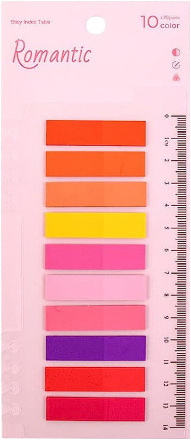 Набор стикеров для заметок с клеевым краем и линейкой