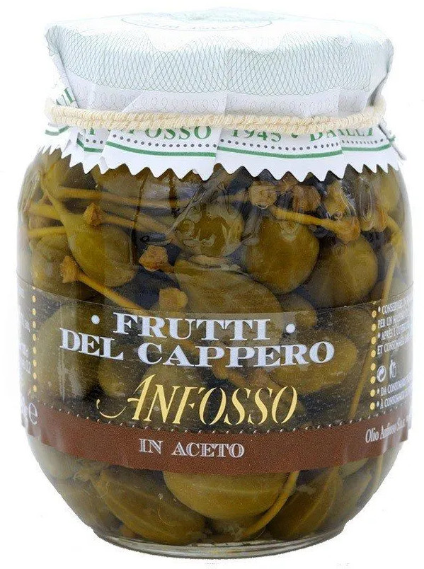 Каперсы с ножкой в уксусе «Frutti del Cappero in aceto» | Anfosso