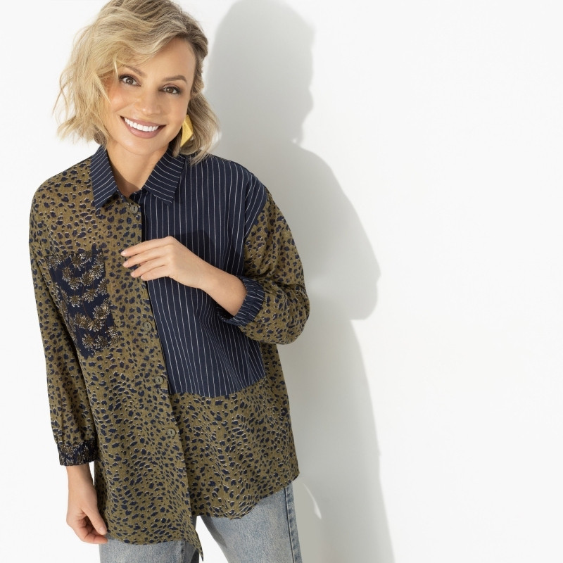 Рубашка ассиметричного кроя женская «Жемчужина образа» | Charutti