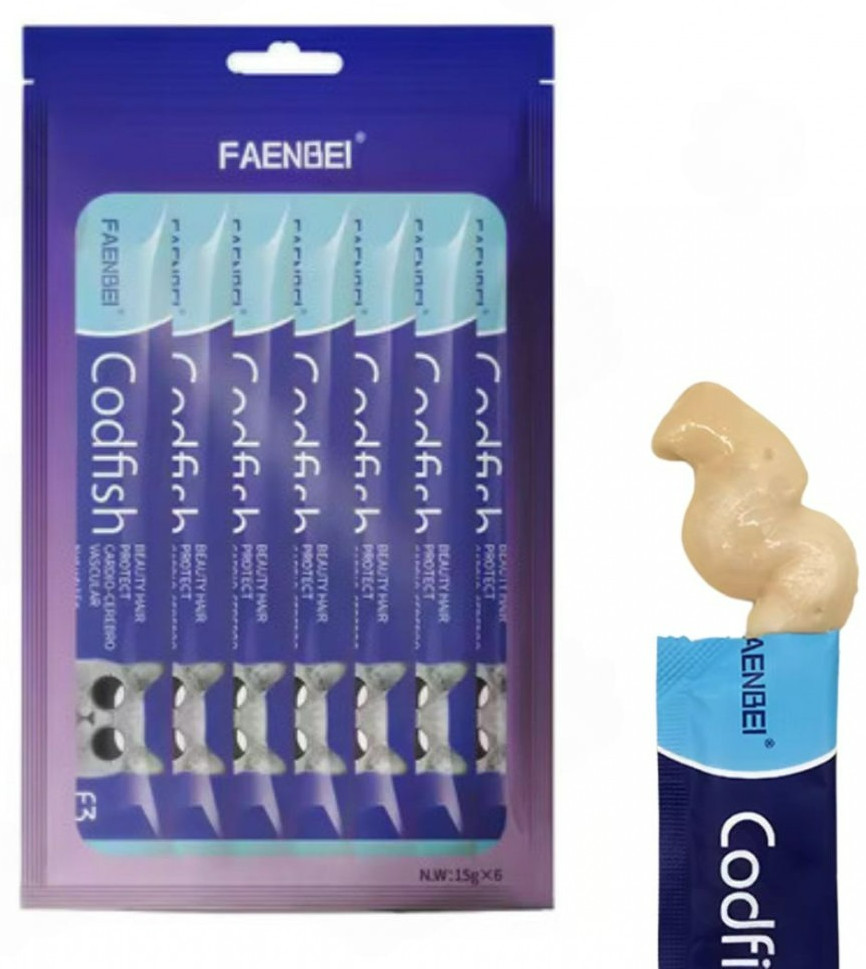 Лакомство-пюре для кошек со вкусом трески | Faenbei