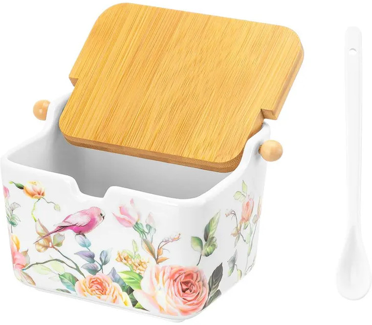 Банка для сыпучих продуктов с крышкой и ложкой «Певчие птички» | Певчие птички | Elan Gallery