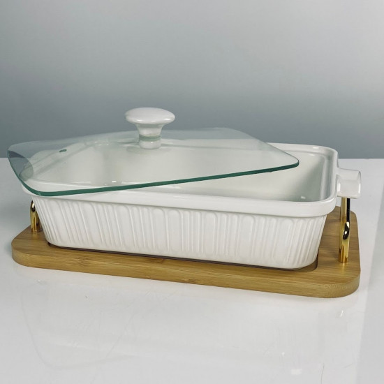 Блюдо для запекания с крышкой на подставке