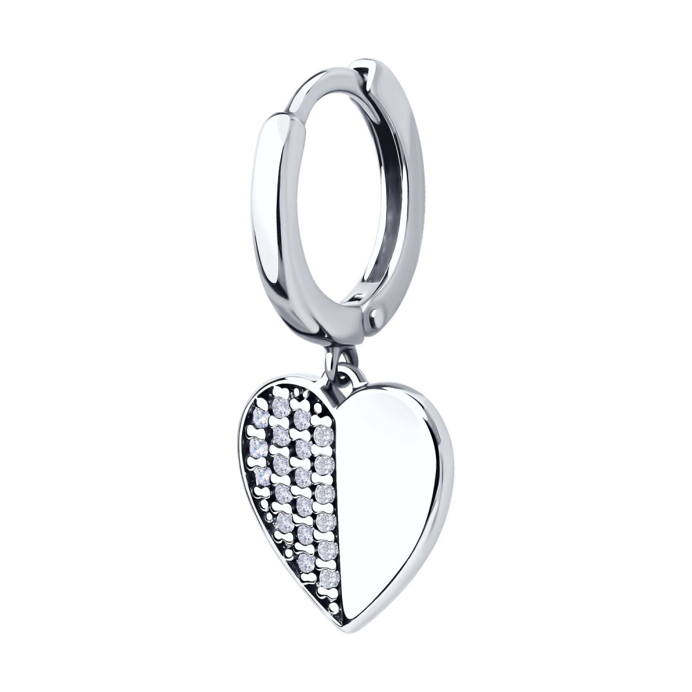 Серьга из серебра с фианитами | SKLV | SOKOLOV