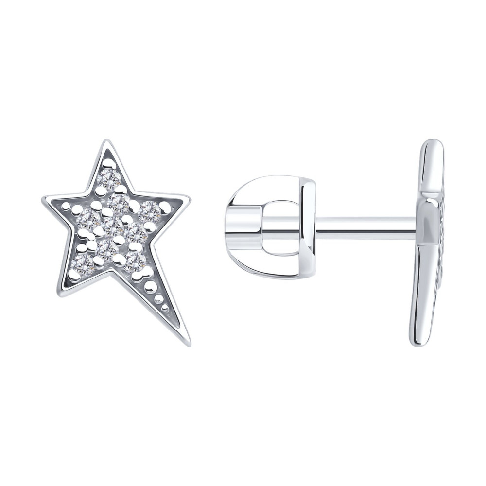 Серьги из серебра с фианитами | SOKOLOV