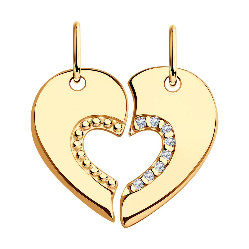 Подвеска из золочёного серебра с фианитами | Diamant