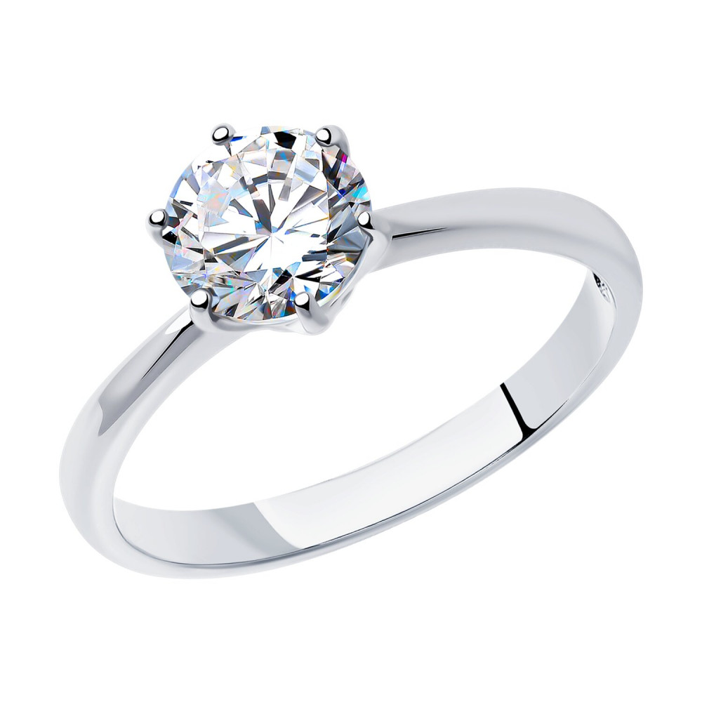 Кольцо из серебра с фианитом | Diamant