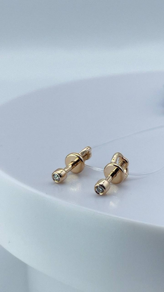 Пусеты из золота с бриллиантами | Family Jewelry