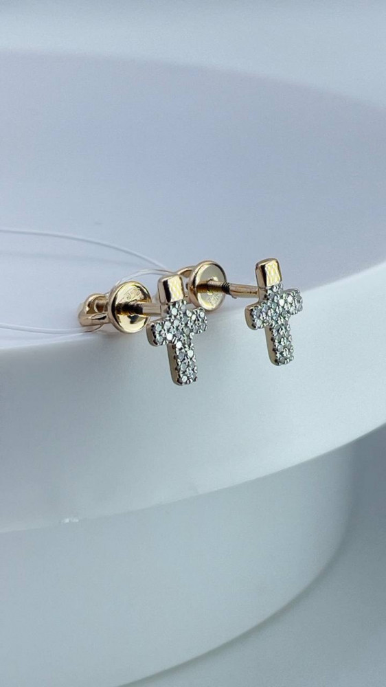Пусеты из золота с бриллиантами | Family Jewelry