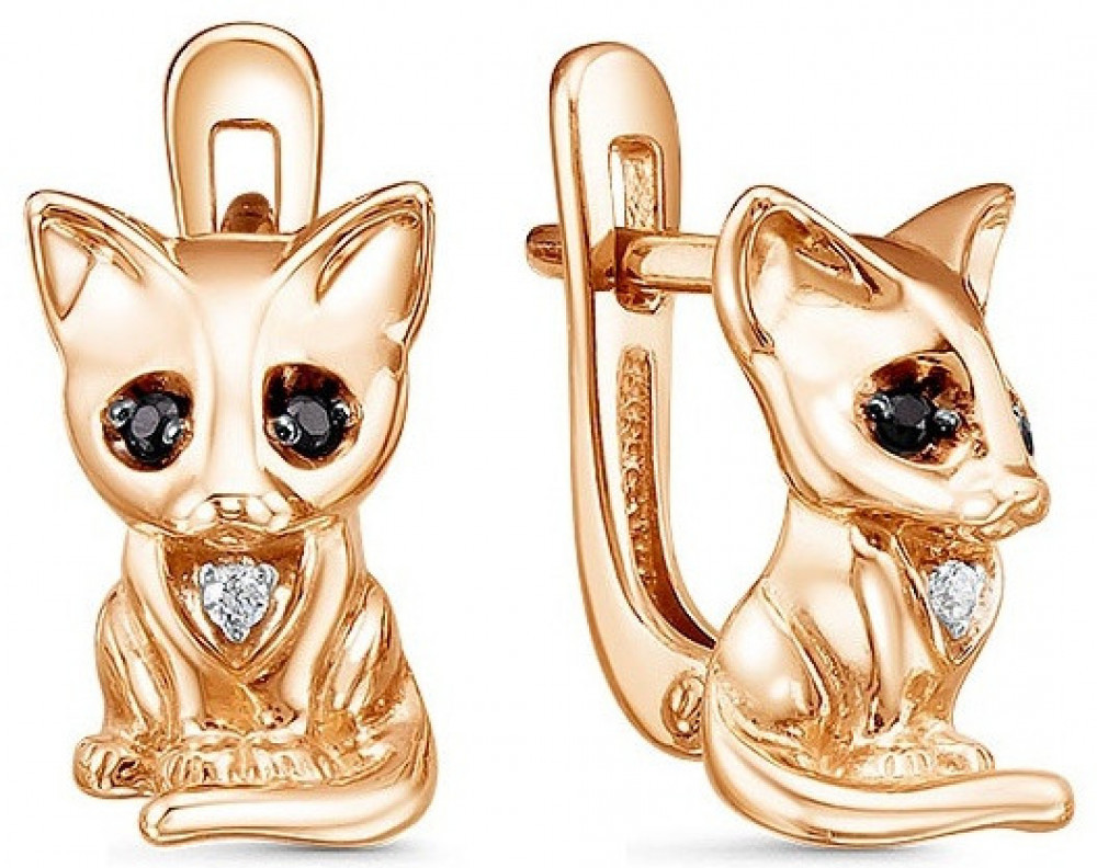 Серьги из серебра с фианитами | Family Jewelry