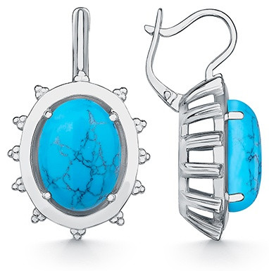 Серьги из серебра с бирюзой