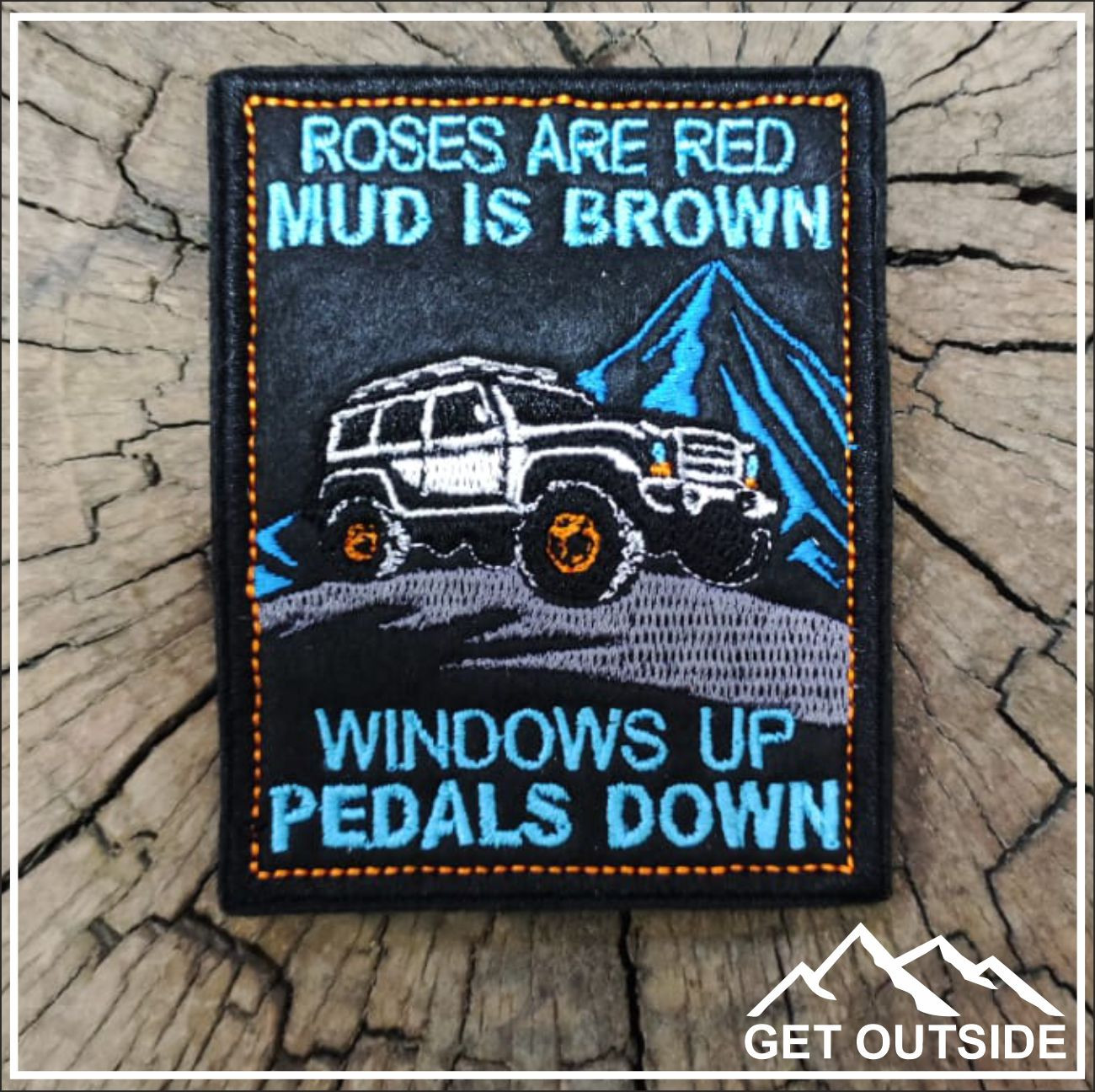 Шеврон «Roses are red, Mud is brown, Windows up, Pedals down» | Get Outside