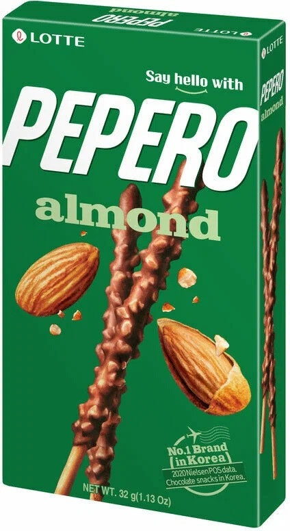 Соломка в шоколадной глазури «Pepero Almond» | Lotte