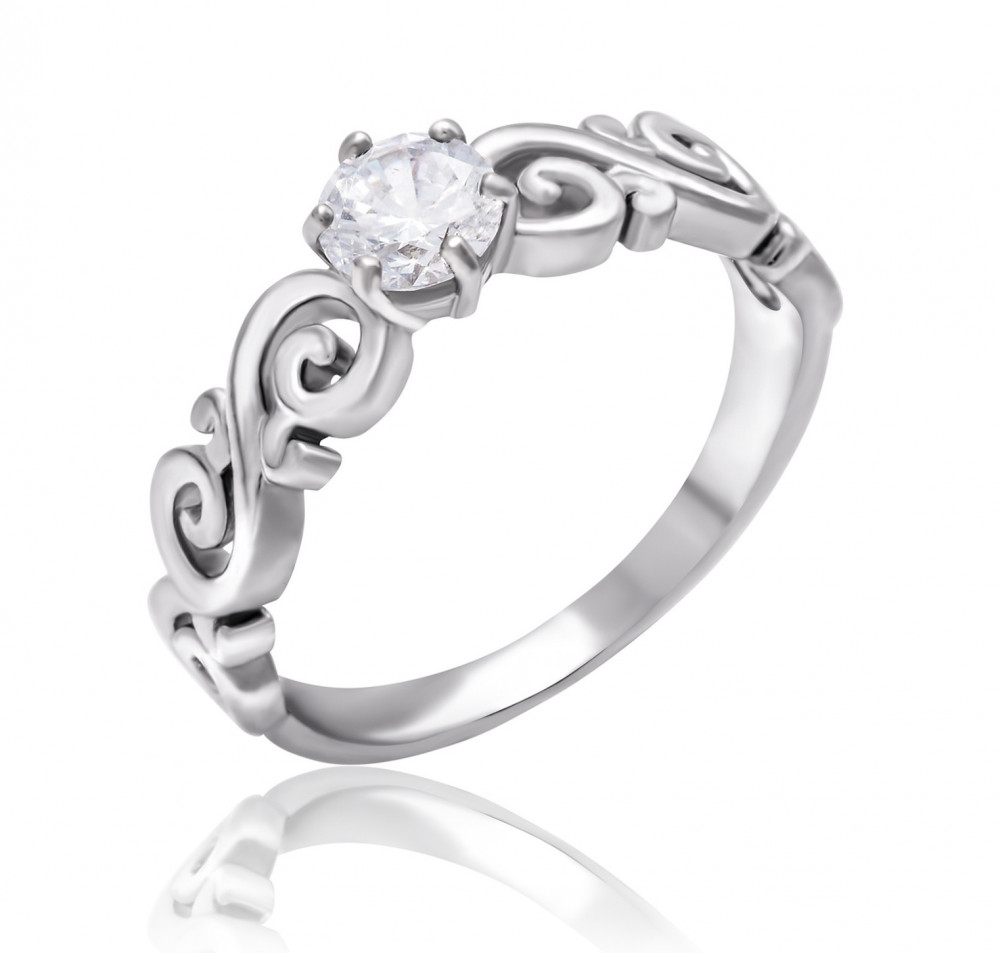 Кольцо из серебра с фианитом | Lucente Silver