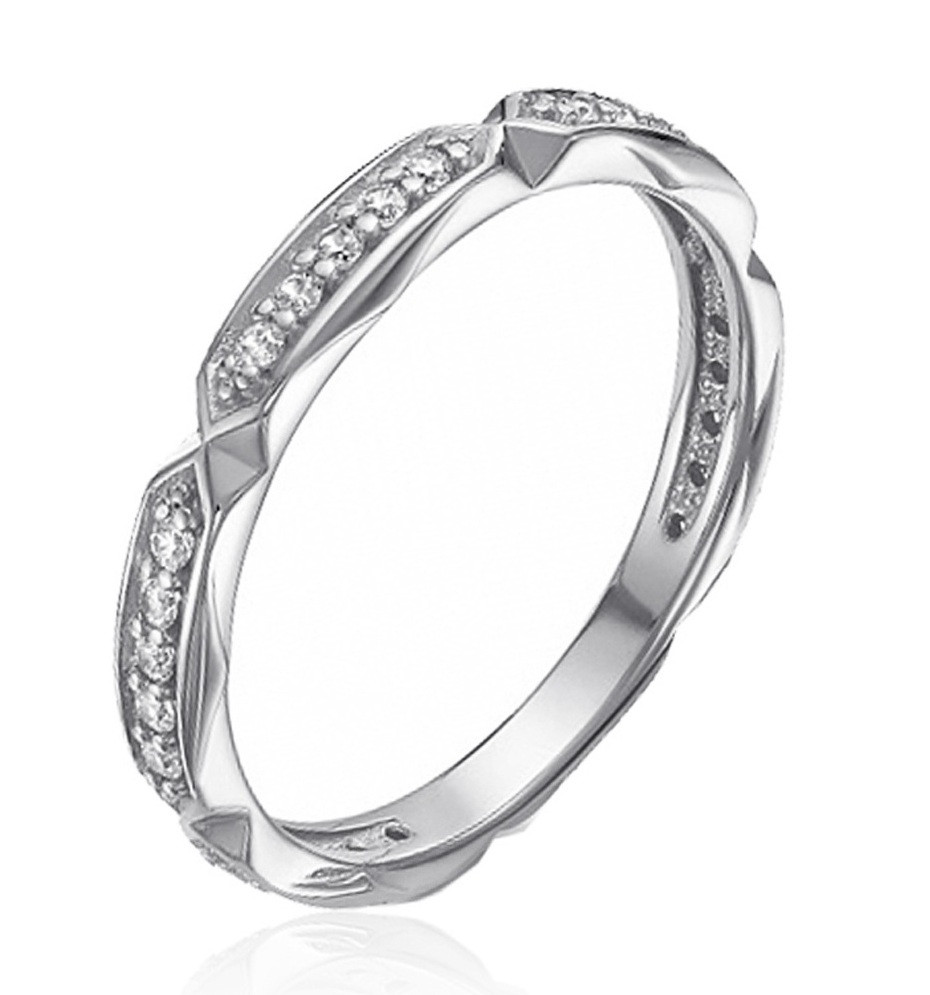 Кольцо из серебра с фианитами | Lucente Silver