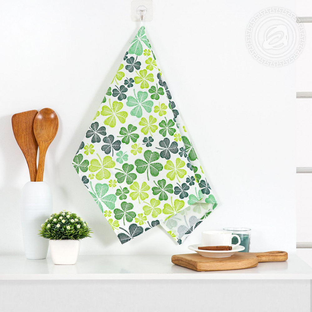 Полотенце кухонное «Клевер» | Полотенца из рогожки | АртДизайн