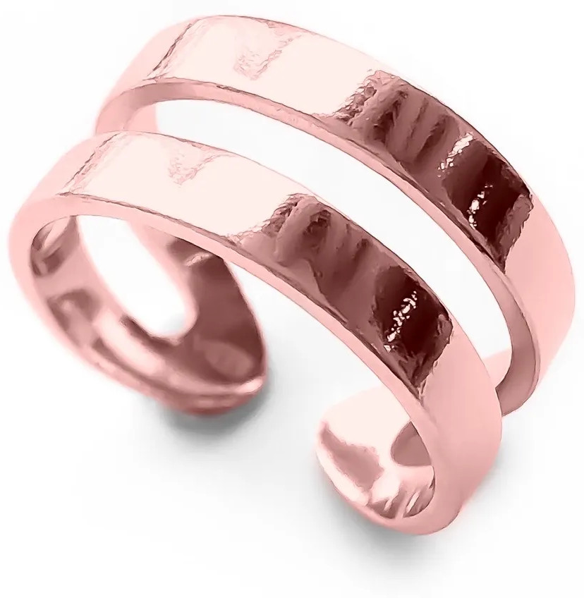 Серьга-кафф из серебра двойная с эмалью «Pink» | Sbleskom