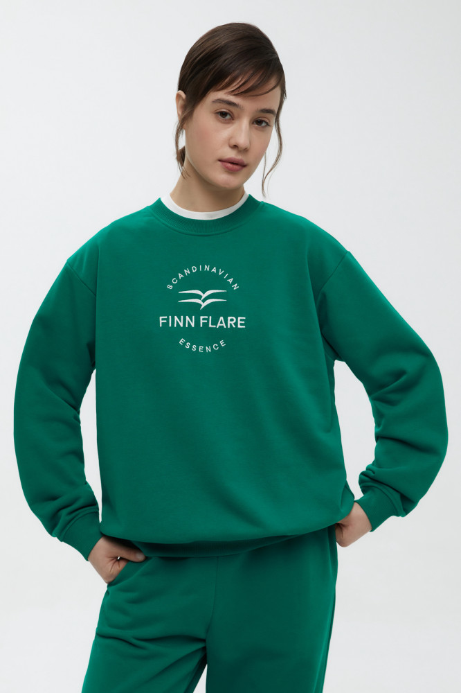 Толстовка женская оверсайз со спущенным плечом | Finn Flare
