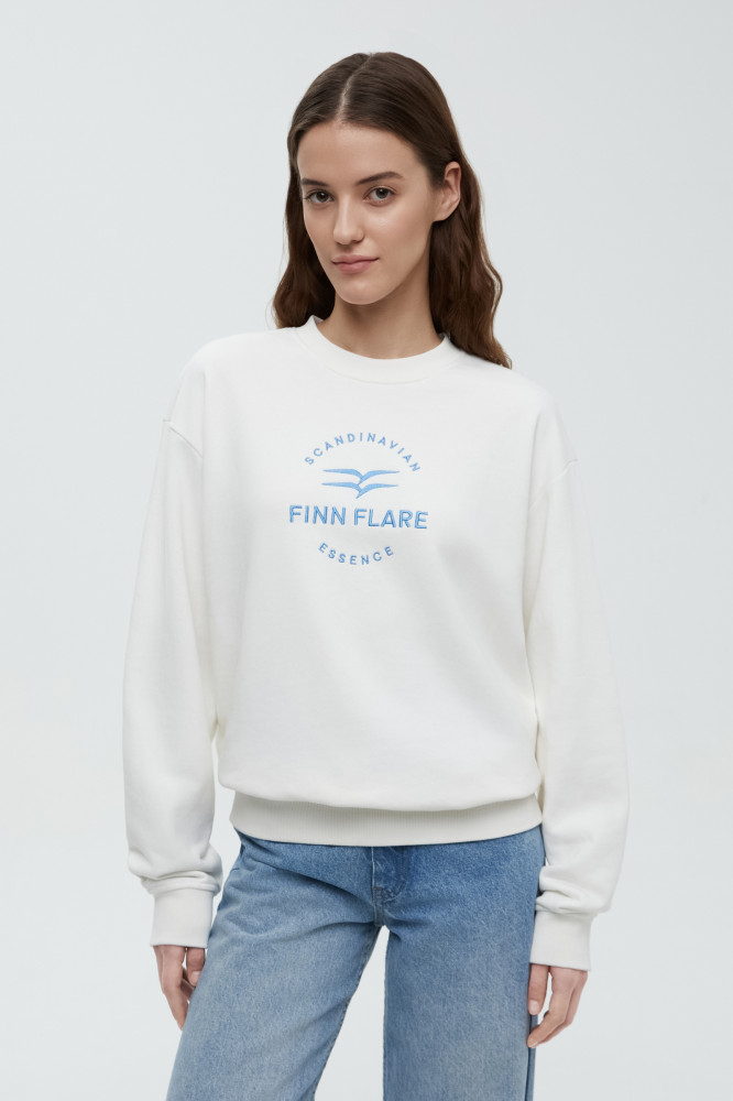 Толстовка женская оверсайз со спущенным плечом | Finn Flare