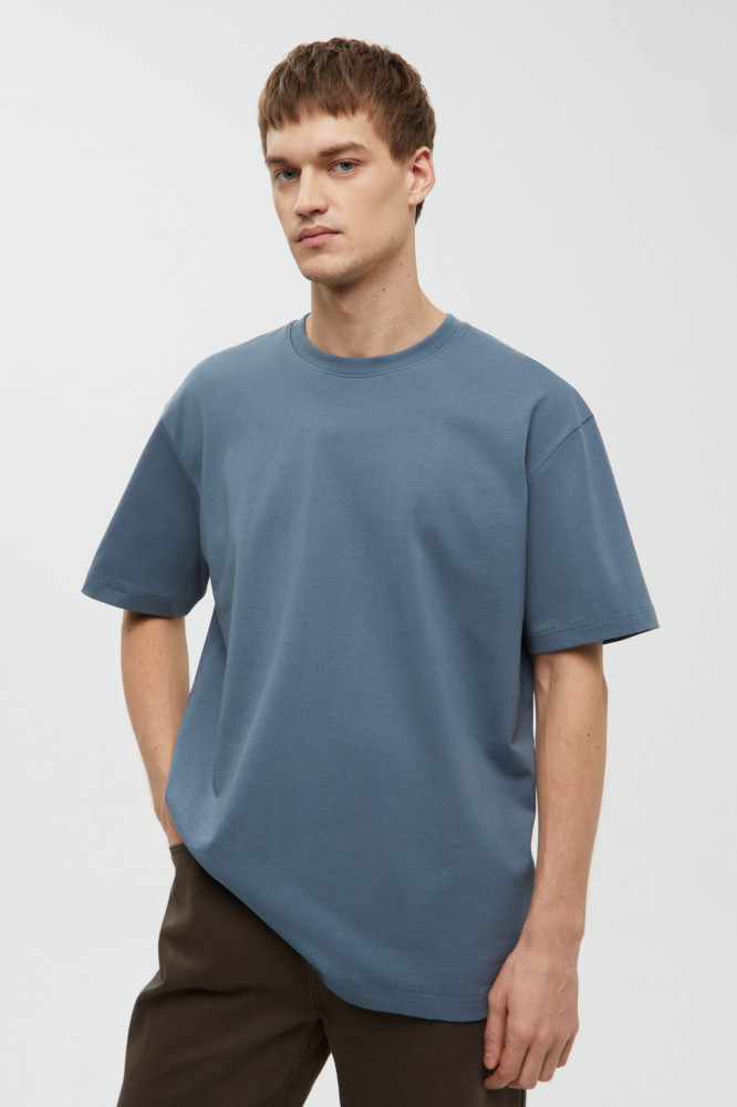 Базовая футболка мужская из хлопка прямого силуэта | Finn Flare