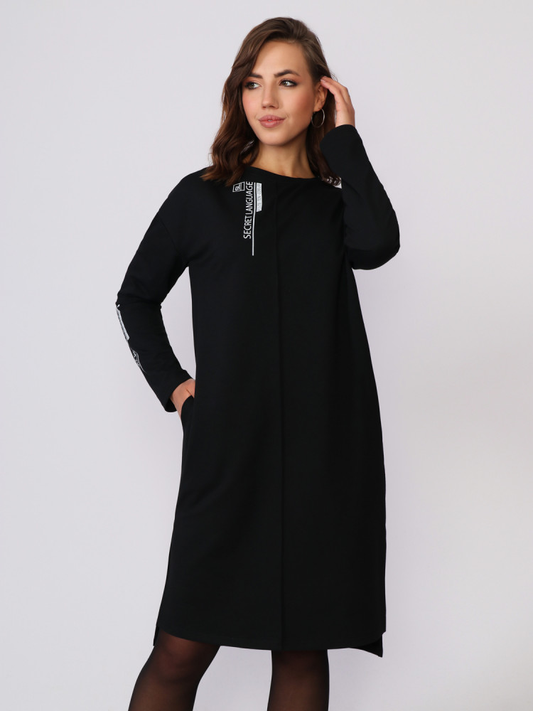 Платье женское прямое с длинным рукавом до колена «СЕКРЕТ Plus» | MARGO