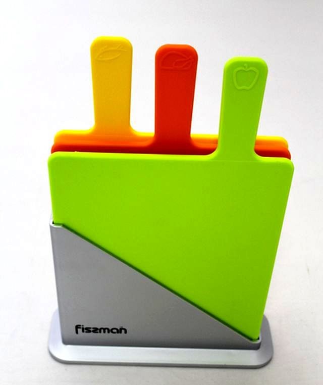 Набор разделочных досок на подставке (3 шт) | Fissman