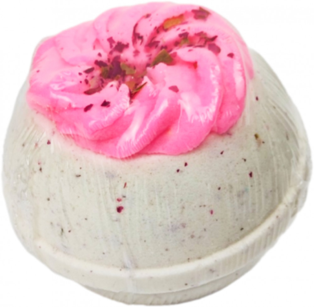 Бомбочка для ванны с розовой пеной и ароматом розы и персиков «Розовое варенье» | Dusha