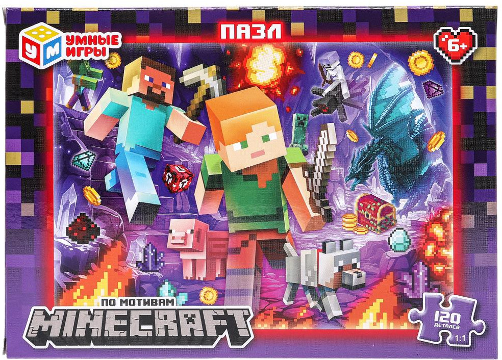Пазлы «По мотивам Minecraft» | Умные игры