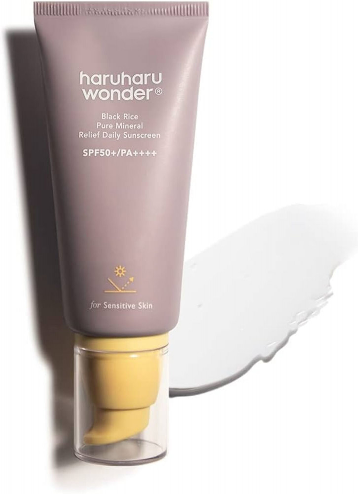Крем солнцезащитный минеральный с рисом SPF50+ PA++++ «Wonder black rice pure mineral» | Haruharu Wonder