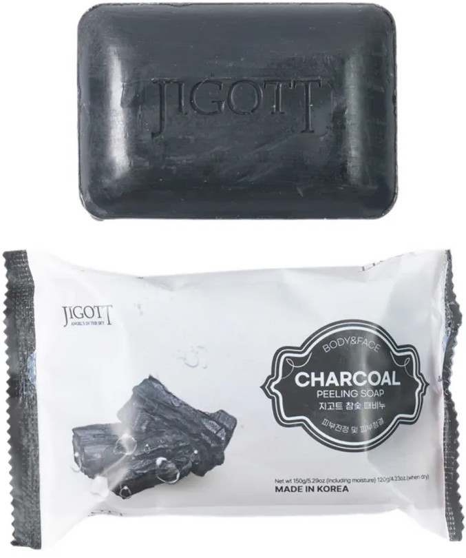 Мыло-скраб с древесным углем «Charcoal Peeling Soap» | Jigott