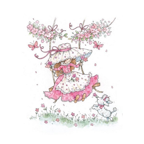 Штамп для скрапбукинга "Аннабель на качелях" | Wild Rose Studio