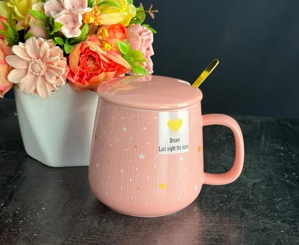 Кружка с крышкой и ложкой | Lenardi