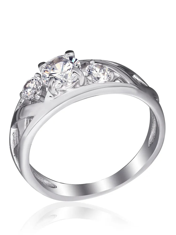 Кольцо из серебра с фианитами | Lucente Silver