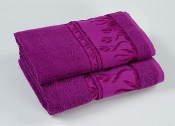 Набор полотенец махровых гладкокрашеных "Tulips" (40×75, 50×100, 70×140, цвет фиолетовый) | Tulips | ТМ «Португалия»