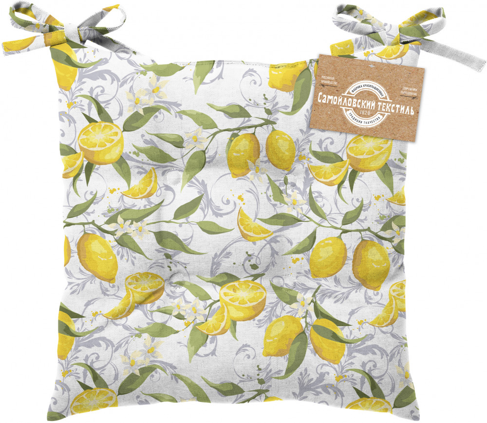 Подушка для стула с тафтингом | Лимонная эстетика | Самойловский Текстиль
