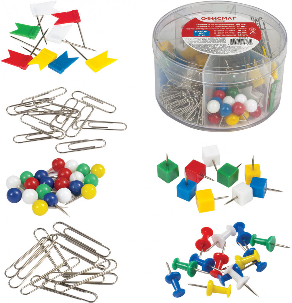 Набор скрепок и гвоздиков