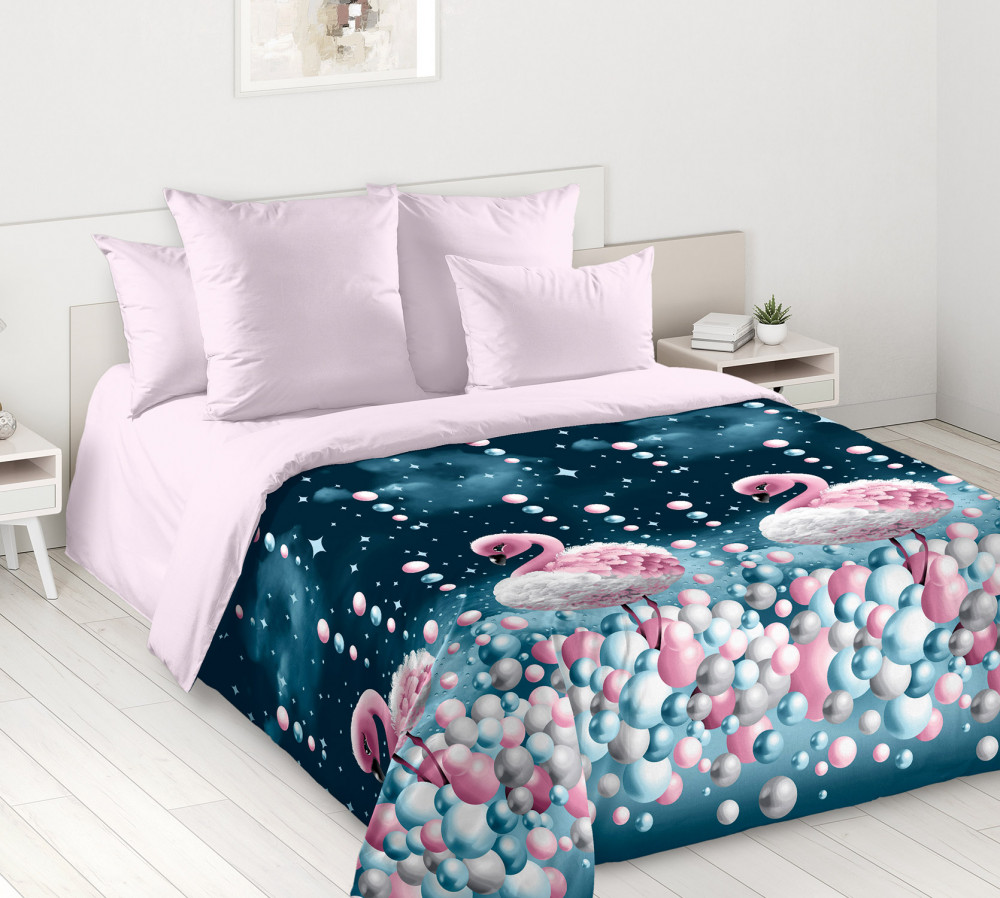 Комплект постельного белья «Розовый фламинго 1» | Белиссимо