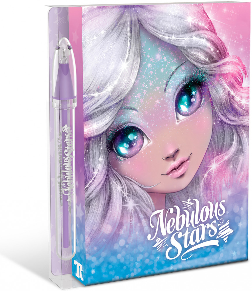 Канцелярский мини-набор для записей с блокнотом, ручкой и стикерами | Estrelia | Nebulous Stars