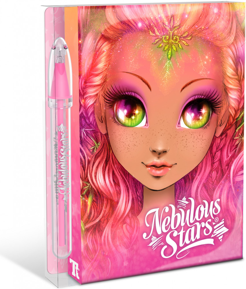 Канцелярский мини-набор для записей с блокнотом, ручкой и стикерами | Hazelia | Nebulous Stars