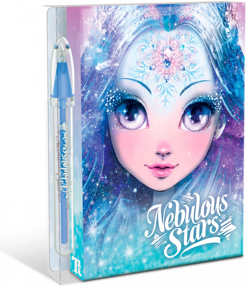 Канцелярский мини-набор для записей с блокнотом, ручкой и стикерами | Iceana | Nebulous Stars