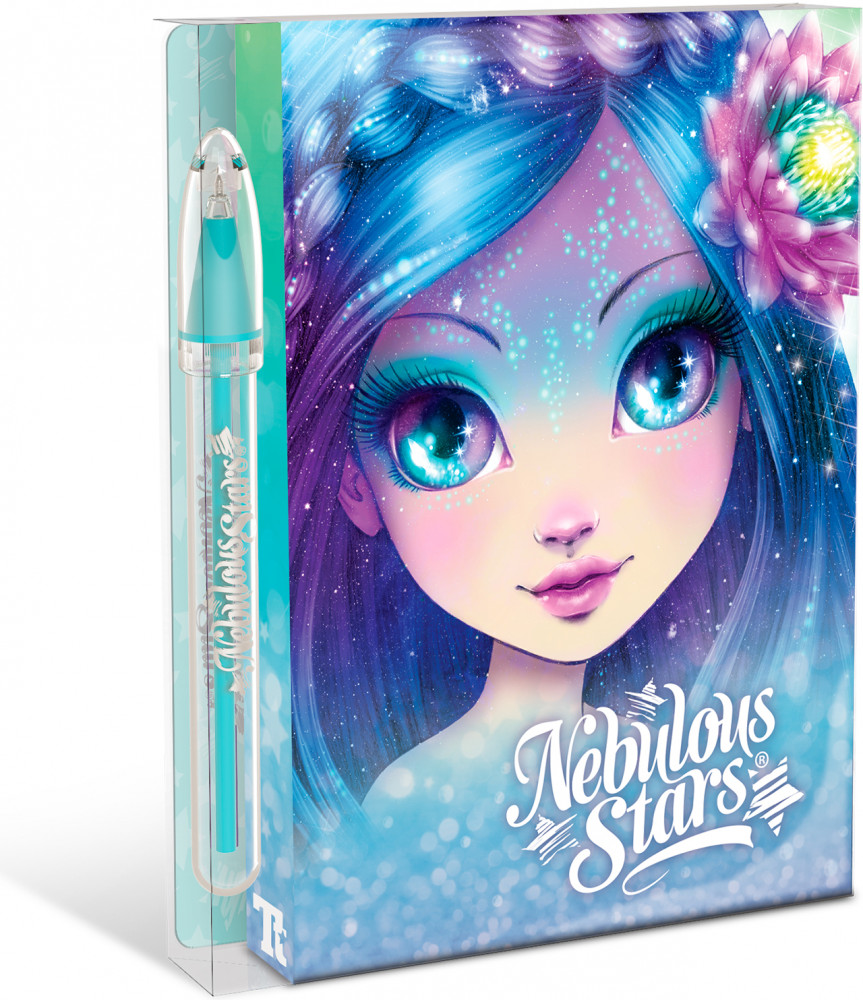 Канцелярский мини-набор для записей с блокнотом, ручкой и стикерами | Nenuphia | Nebulous Stars