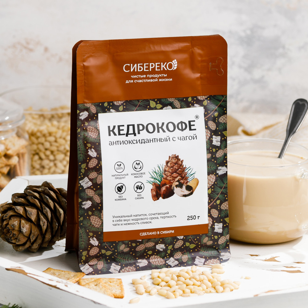 Кедрокофе с чагой без сахара «Антиоксидантный» | Сибереко