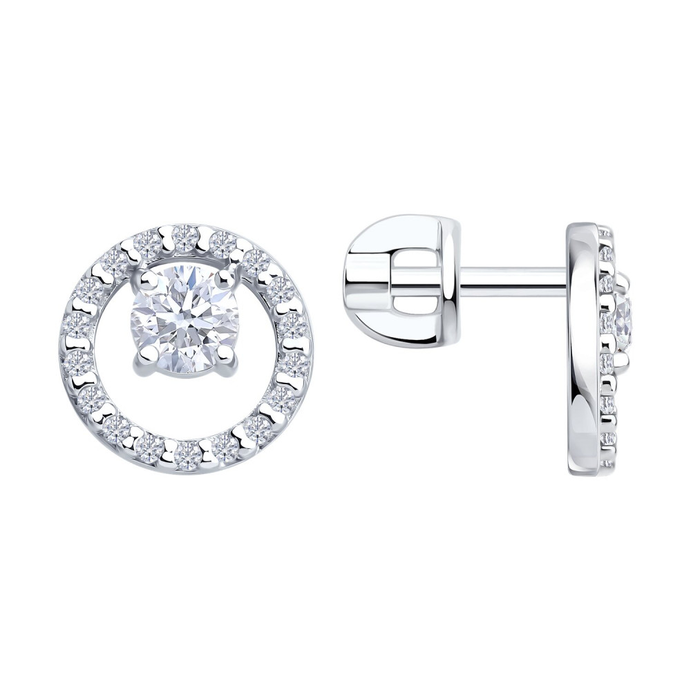 Серьги из серебра с фианитами | SOKOLOV