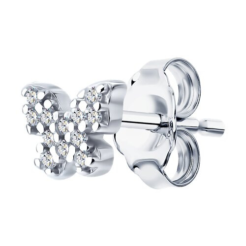 Серьга из серебра с фианитами | SOKOLOV