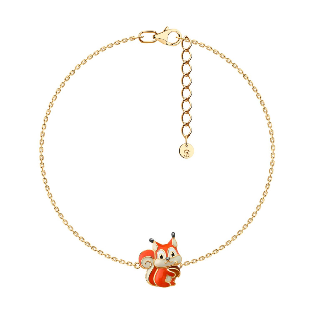 Браслет из золочёного серебра с эмалью | SOKOLOV