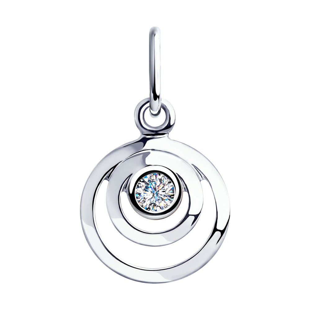 Подвеска из серебра с фианитом | SOKOLOV