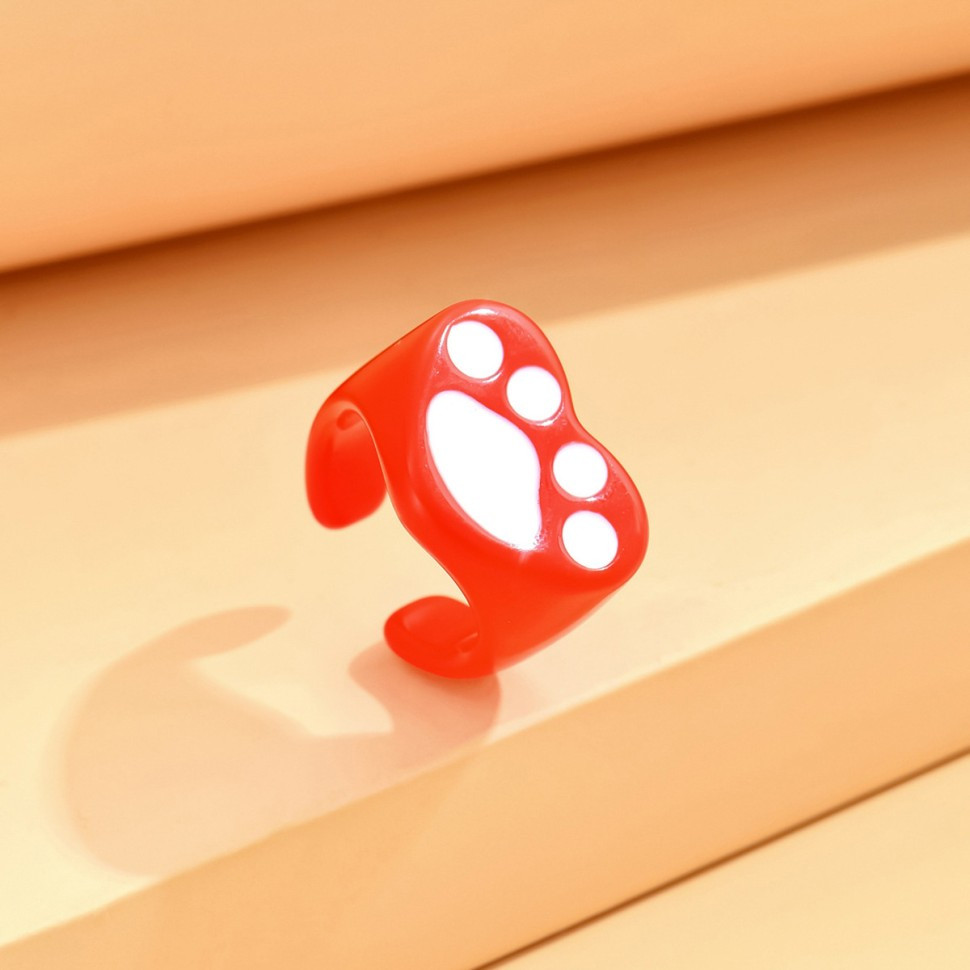 Кольцо акриловое «Heart paw» | GIRLY