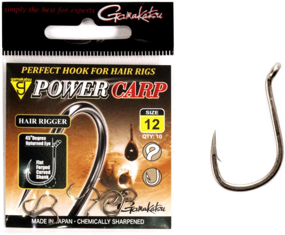 Набор крючков с колечком PowerCarp HAIR RIGGER EYED HOOK | Gamakatsu