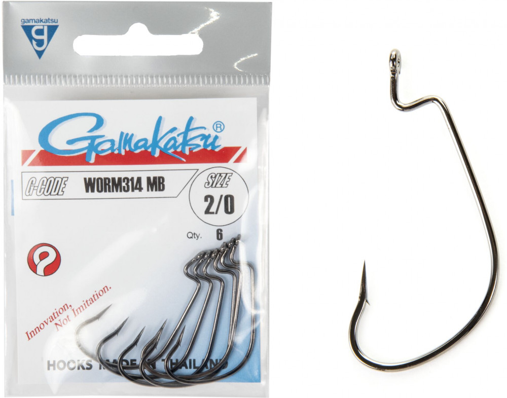 Набор крючков офсетных с колечком Worm 314 HOOKS | Gamakatsu