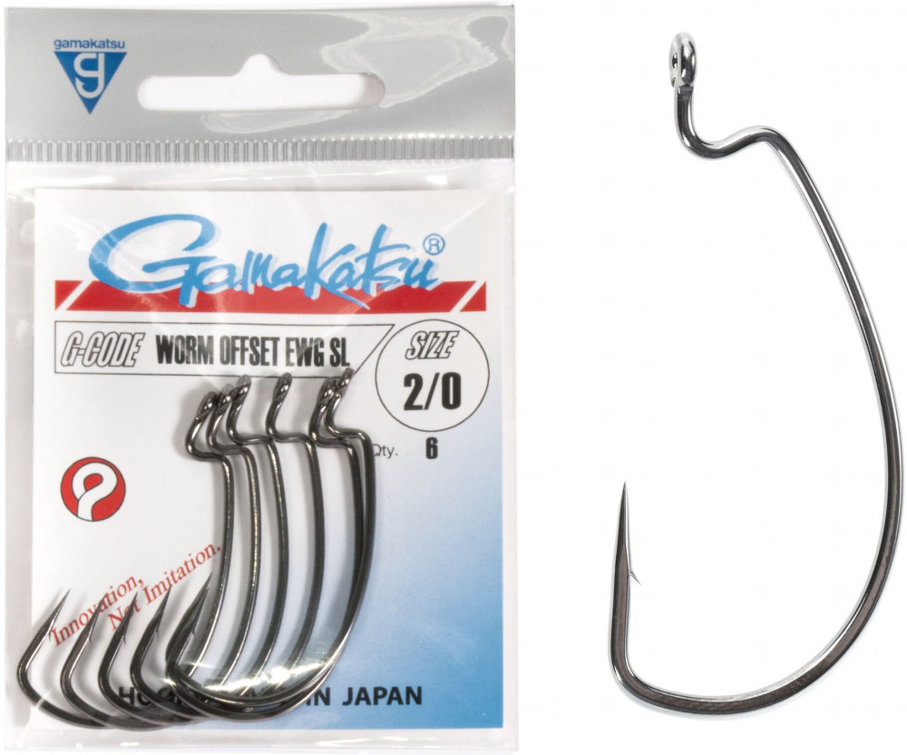 Набор крючков офсетных с колечком Worm OFFSET EWG SL HOOKS | Gamakatsu